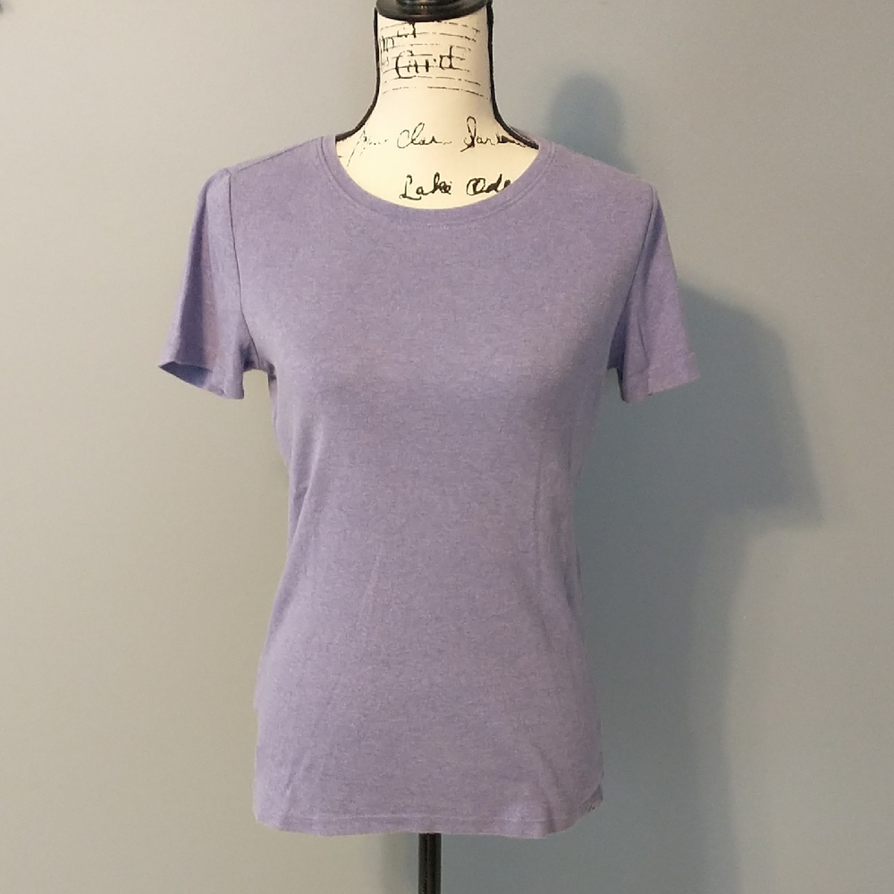 Eddie Bauer Heathered Light Purple Short Sleeve Women's Tee